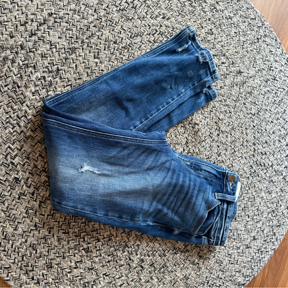 KanCan Blue Straight Leg Jeans with Natural Fading